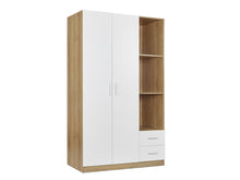 Load image into Gallery viewer, Harris 3 Door Wardrobe with Drawers - Oak + White