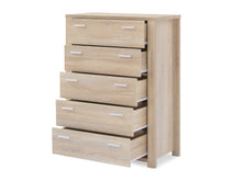 Load image into Gallery viewer, 22156 - Sagano Tallboy 5 Drawer - Oak - Betalife