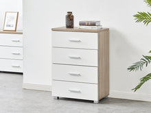 Load image into Gallery viewer, Bram Tallboy 4 Drawer Chest Dresser - Oak