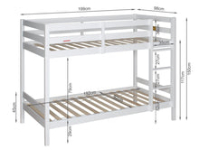 Load image into Gallery viewer, Maroon Single Wooden Bunk Bed Frame - White
