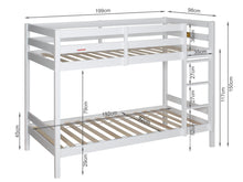 Load image into Gallery viewer, Maroon Single Wooden Bunk Bed Frame - White