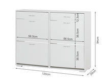 Load image into Gallery viewer, Rotoroa 6 Drawer Shoe Cabinet Storage Rack - White