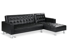Load image into Gallery viewer, 22083 - Colorado 3 Seater Sofa Bed Futon with Chaise - Black - Betalife