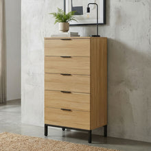Load image into Gallery viewer, Ocala Tallboy 5 Drawer Chest Dresser - Oak