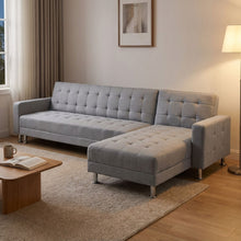 Load image into Gallery viewer, Minnesota 5 Seater Sofa Bed Futon with Chaise - Grey