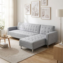 Load image into Gallery viewer, Minnesota 5 Seater Sofa Bed Futon with Chaise - Grey