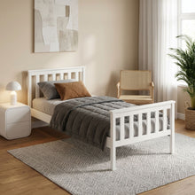 Load image into Gallery viewer, Andes Single Wooden Bed Frame - White
