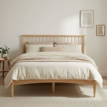 Load image into Gallery viewer, Tolmount Double Wooden Bed Frame - Light Oak