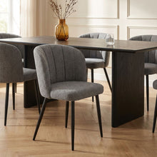 Load image into Gallery viewer, Ines Embossed Velvet Dining Chairs - Set of 2 - Dark Grey