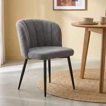 Load image into Gallery viewer, Ines Embossed Velvet Dining Chairs - Set of 2 - Dark Grey