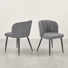 Load image into Gallery viewer, Ines Embossed Velvet Dining Chairs - Set of 2 - Dark Grey