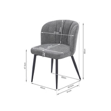 Load image into Gallery viewer, Ines Embossed Velvet Dining Chairs - Set of 2 - Dark Grey