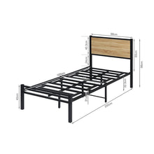 Load image into Gallery viewer, Bella Single Bed Frame - Oak + Black