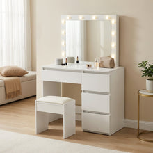 Load image into Gallery viewer, Begonia 2 Piece Dressing Table with Mirror & Stool Set - White