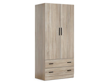 Load image into Gallery viewer, Bram 2 Door Wardrobe with 2 Drawers - Maple