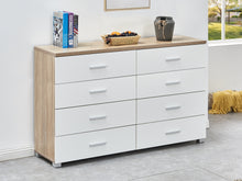 Load image into Gallery viewer, Bram Low boy 8 Drawer Chest Dresser - Oak