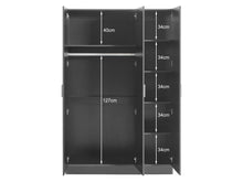 Load image into Gallery viewer, Bram 3 Door Wardrobe Cabinet - Black