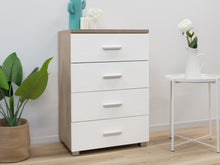 Load image into Gallery viewer, Bram Tallboy 4 Drawer Chest Dresser - Oak