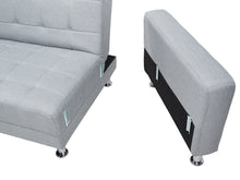 Load image into Gallery viewer, Minnesota 5 Seater Sofa Bed Futon with Chaise - Grey