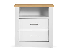 Load image into Gallery viewer, Mateo Wooden Bedside Table - White + Oak