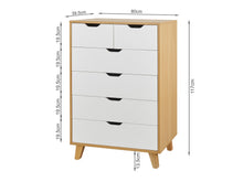Load image into Gallery viewer, Schertz Wooden Tallboy 6 Drawers - Oak