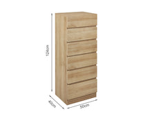 Load image into Gallery viewer, Harris 6 Drawers Slim Tallboy - Oak