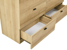 Load image into Gallery viewer, Hekla Low Boy 6 Drawer Chest Dresser - Oak