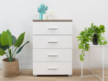 Load image into Gallery viewer, Bram Tallboy 4 Drawer Chest Dresser - Oak