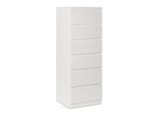 Load image into Gallery viewer, Tongass Wooden Slim Tallboy 6 Drawers - White
