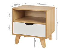 Load image into Gallery viewer, Schertz Wooden Bedside Table - Oak