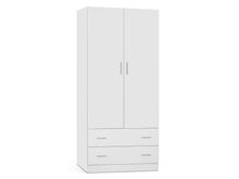 Load image into Gallery viewer, Bram 2 Door Wardrobe with 2 Drawers - White