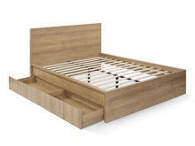 Load image into Gallery viewer, Harris Queen Bed Frame with Storage - Oak