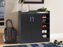 Load image into Gallery viewer, Maui 2 Door Shoe Cabinet Storage Rack - Black