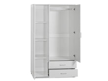 Load image into Gallery viewer, Bram 3 Door Wardrobe Cabinet with 2 Drawers - White