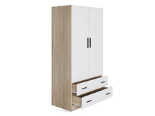 Load image into Gallery viewer, Bram 2 Door Wardrobe with 2 Drawers - Oak