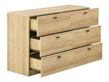 Load image into Gallery viewer, Hekla Low Boy 6 Drawer Chest Dresser - Oak