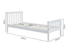 Load image into Gallery viewer, Andes Single Wooden Bed Frame - White