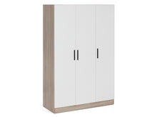 Load image into Gallery viewer, Bram 3 Door Wardrobe Cabinet - Oak + White