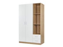 Load image into Gallery viewer, Harris 3 Door Wardrobe with Drawers - Oak + White