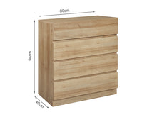 Load image into Gallery viewer, Harris 4 Drawers Tallboy - Oak