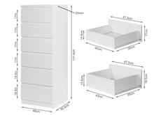 Load image into Gallery viewer, Tongass Wooden Slim Tallboy 6 Drawers - White