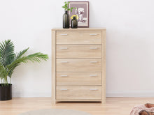 Load image into Gallery viewer, 22156 - Sagano Tallboy 5 Drawer - Oak - Betalife