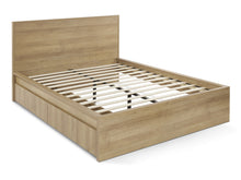 Load image into Gallery viewer, Harris Queen Bed Frame with Storage - Oak