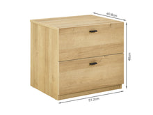 Load image into Gallery viewer, Hekla Wooden Bedside Table Nightstand with 2 Drawers - Oak