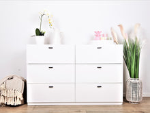 Load image into Gallery viewer, Hekla Low Boy 6 Drawer Chest Dresser - White