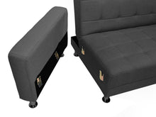 Load image into Gallery viewer, 22085 - Colorado 3 Seater Sofa Bed Futon with Chaise - Dark Grey - Betalife