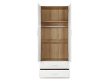 Load image into Gallery viewer, 22582 - Harris 2 Door Wardrobe with Drawers - Oak + White - Betalife