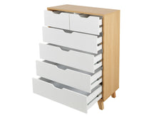 Load image into Gallery viewer, Schertz Wooden Tallboy 6 Drawers - Oak