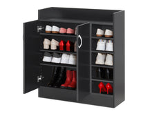 Load image into Gallery viewer, Maui 2 Door Shoe Cabinet Storage Rack - Black