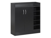 Load image into Gallery viewer, Maui 2 Door Shoe Cabinet Storage Rack - Black